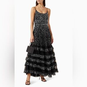Mac Duggal Embellished sequin Ruffle Tiered Dress